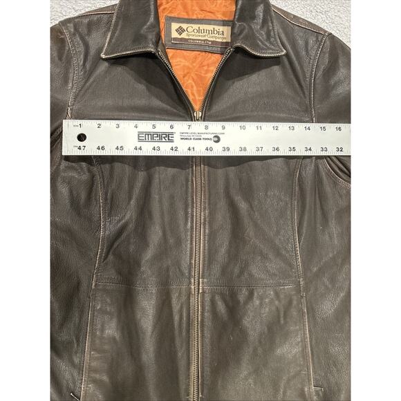 Columbia Sportswear Brown Leather Jacket Mens Large 100% Leather Outershell - Picture 6 of 12